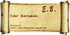 Eder Barnabás névjegykártya